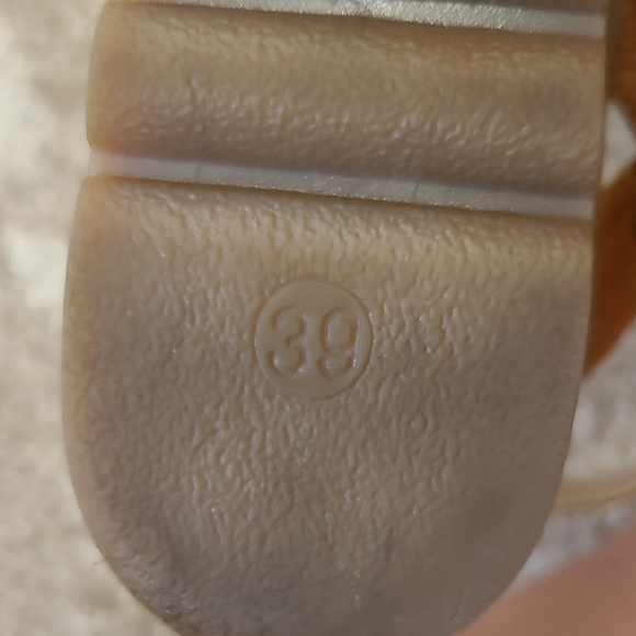 Fratelli Robinson Brown Leather Wedge Sandals, Made in Greece, Size 39 (8 1/2) - Picture 10 of 10